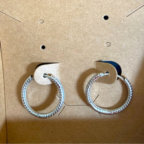 Orecchini A Cerchio Intrecciati Sfoni In Argento 925 Con Zirconia Cubica - 20 Mm Ipoallergenici - Colori Blu/Verde/Bianco - Confezione Regalo Con Biglietto